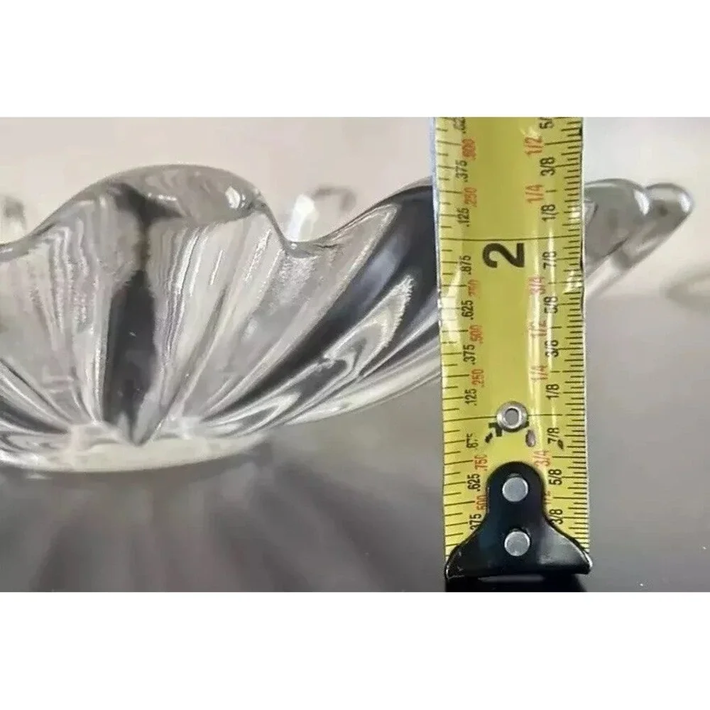 Vintage Fostoria Bowl Celestial 11.5 Clear Glass Shallow Ribbed Flower Petal